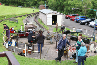 Busy steaming bay with locos being prepared